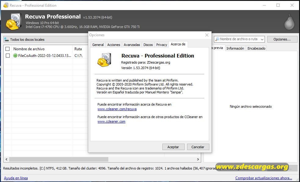 Recuva Full Español Recuva Full Español