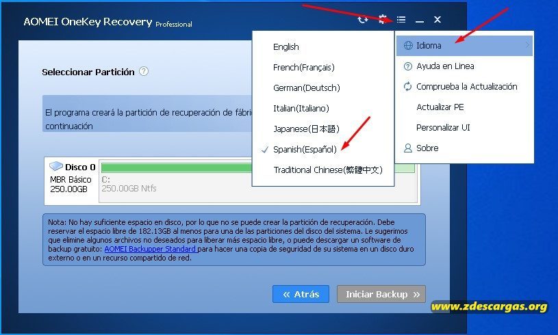 AOMEI OneKey Recovery Full Activado AOMEI OneKey Recovery Full Activado