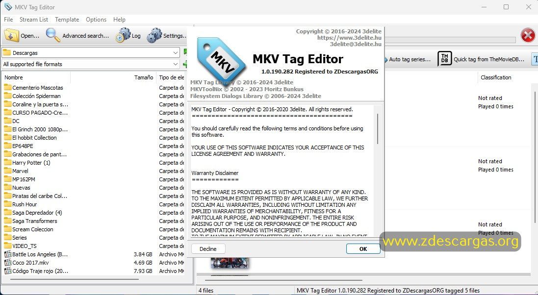 3delite MKV Tag Editor Full Español