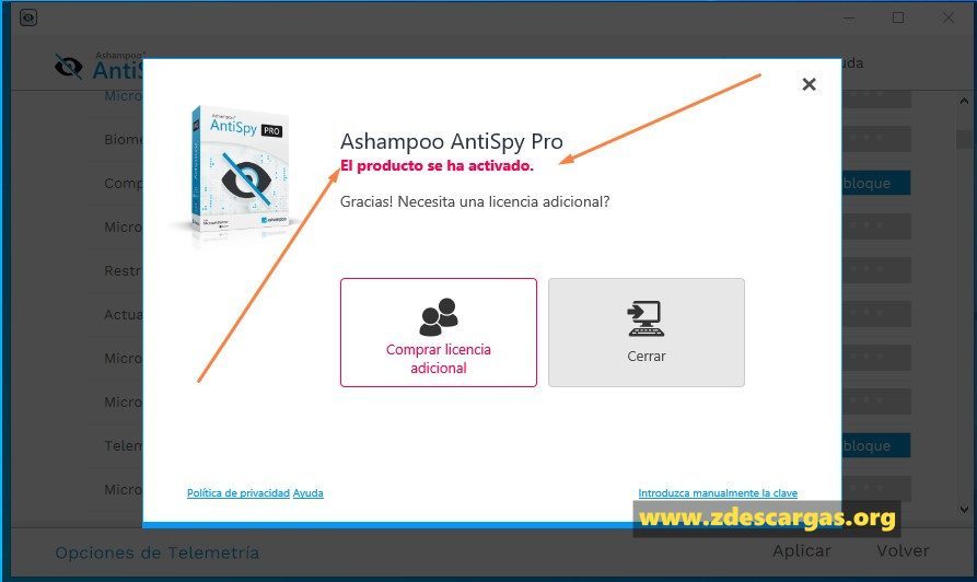 Ashampoo AntiSpy Pro Full Español Ashampoo AntiSpy Pro Full Español