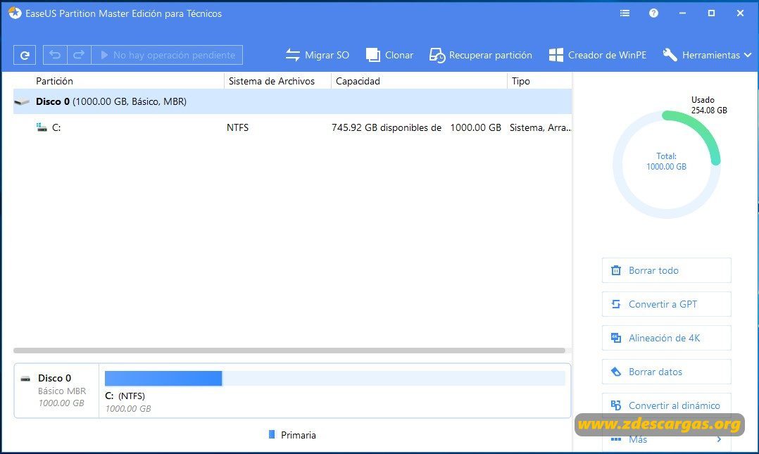 EaseUS Partition Master Español