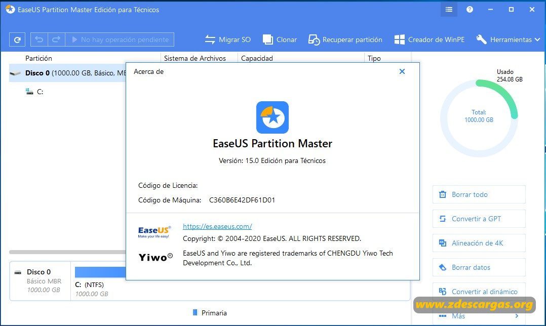 EaseUS Partition Master Español